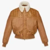 Blouson aviateur en peau de mouton et cuir Visetos