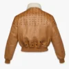 Blouson aviateur en peau de mouton et cuir Visetos