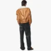 Blouson aviateur en peau de mouton et cuir Visetos