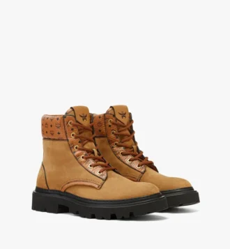 Bottes en nubuck et cuir imprimé Monogram Bottes en nubuck et cuir imprimé Monogram