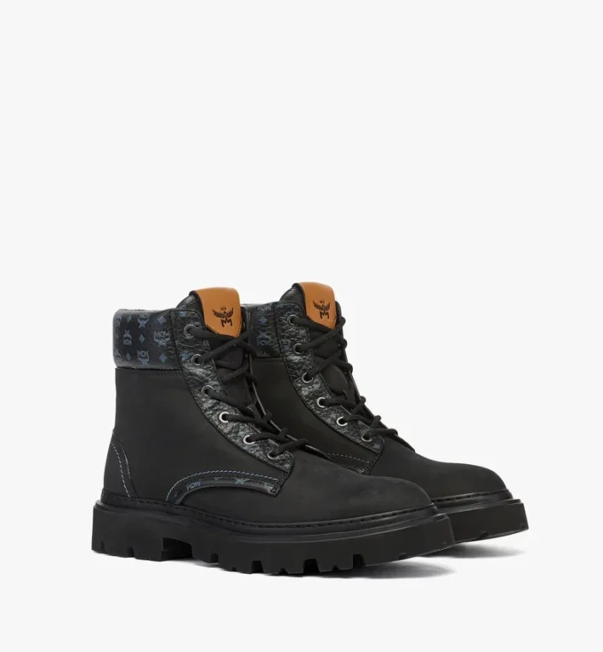 Bottes en nubuck et cuir imprimé Monogram Bottes en nubuck et cuir imprimé Monogram