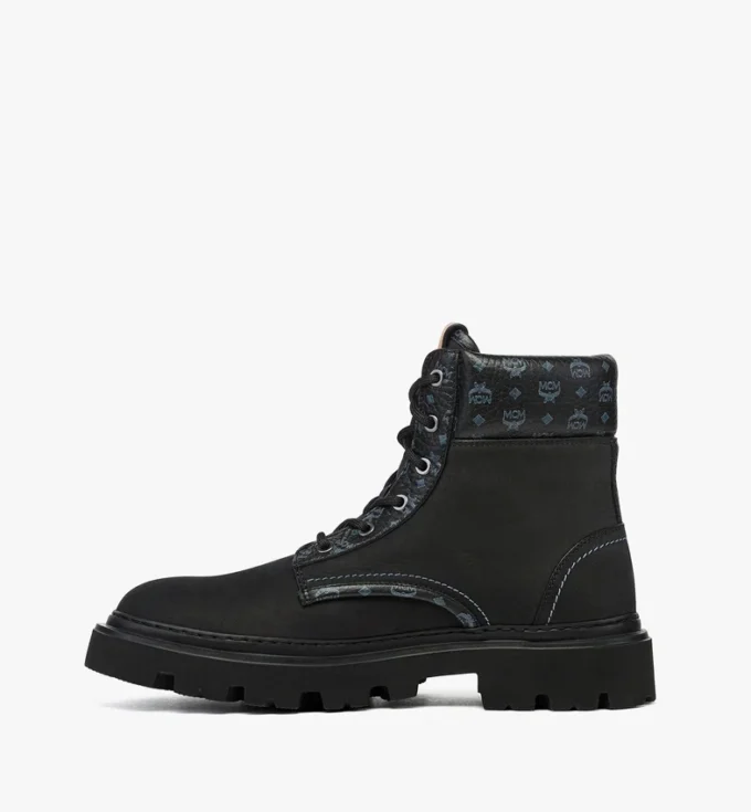 Bottes en nubuck et cuir imprimé Monogram Bottes en nubuck et cuir imprimé Monogram