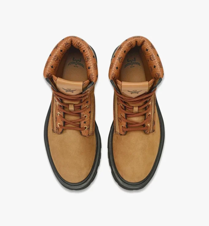 Bottes en nubuck et cuir imprimé Monogram Bottes en nubuck et cuir imprimé Monogram
