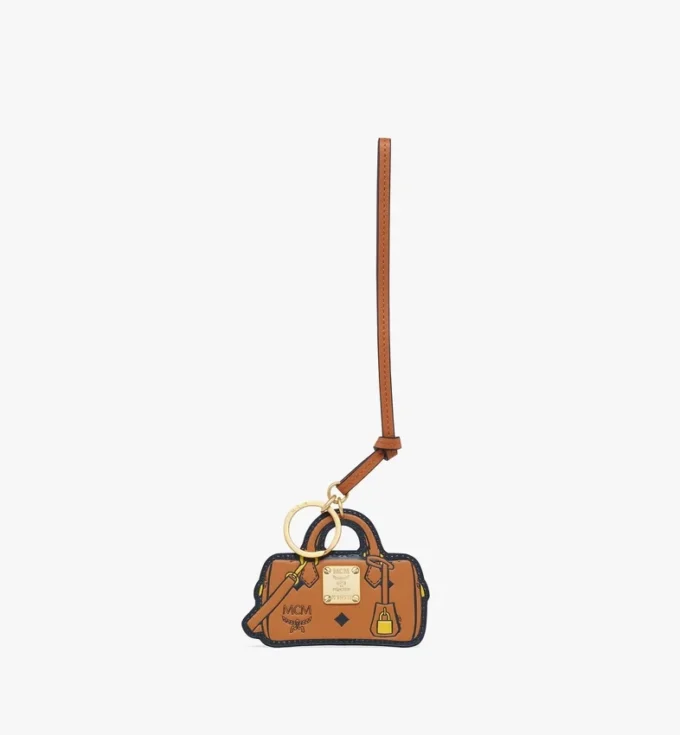 Breloque 2D Ella Boston en cuir imprimé monogramme