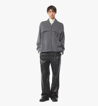 Cardigan zippé en laine et cachemire recyclé