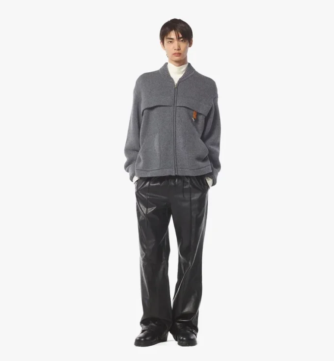 Cardigan zippé en laine et cachemire recyclé