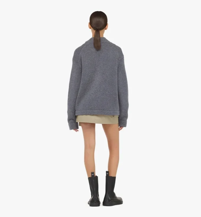 Cardigan zippé en laine et cachemire recyclé