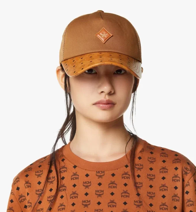 Casquette Diamond en coton et cuir imprimé Monogram Casquette Diamond en coton et cuir imprimé Monogram