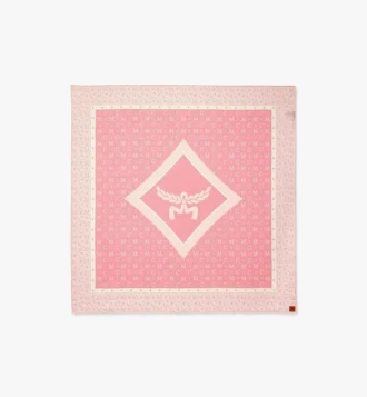 Écharpe en soie biologique avec monogramme en losanges