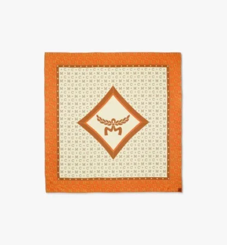 Écharpe en soie biologique avec monogramme en losanges