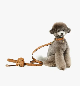 Distributeurs de sacs à crottes avec dragonne en cuir imprimé Monogram