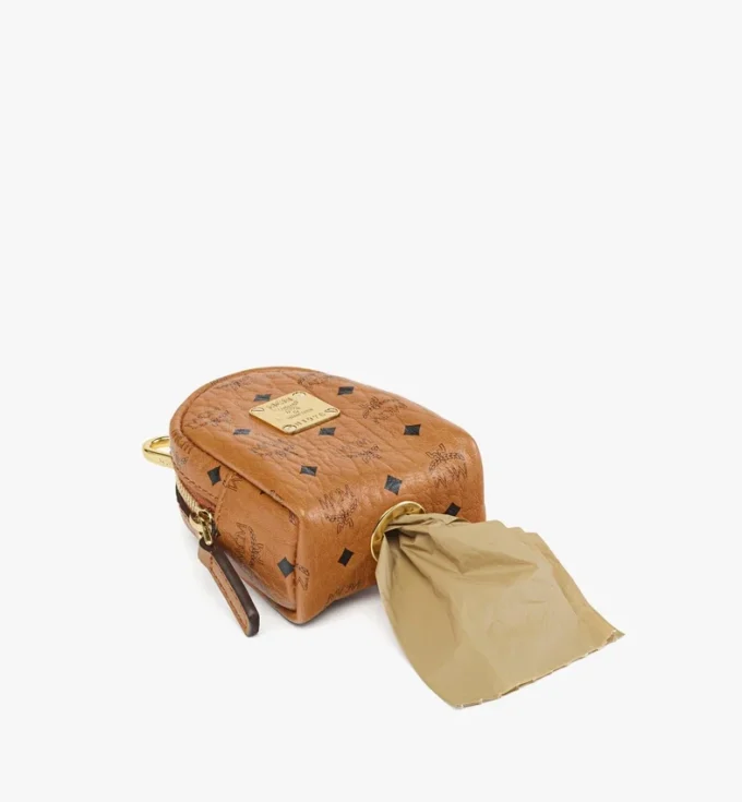 Distributeurs de sacs à crottes avec dragonne en cuir imprimé Monogram