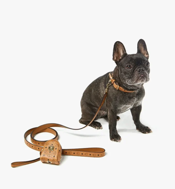 Distributeurs de sacs à crottes avec dragonne en cuir imprimé Monogram