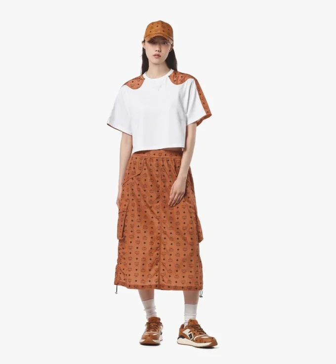 Jupe midi Monogram en nylon recyclé