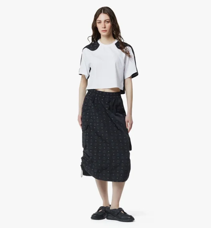 Jupe midi Monogram en nylon recyclé