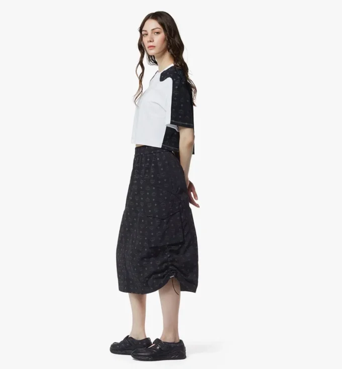 Jupe midi Monogram en nylon recyclé