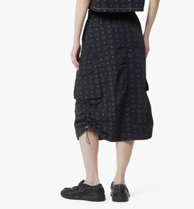 Jupe midi Monogram en nylon recyclé