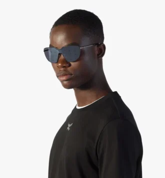 Lunettes de soleil à monture en forme de bouclier avec motif Monogram