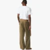 Pantalon en twill de laine et cuir imprimé Monogram