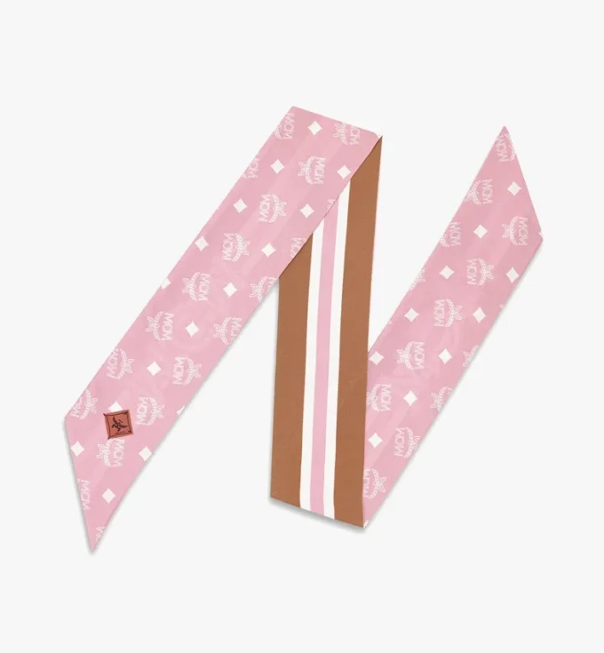 Petit foulard imprimé monogramme en soie biologique Petit foulard imprimé monogramme en soie biologique