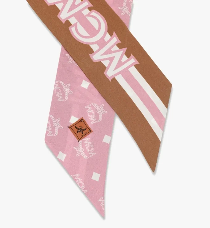 Petit foulard imprimé monogramme en soie biologique Petit foulard imprimé monogramme en soie biologique