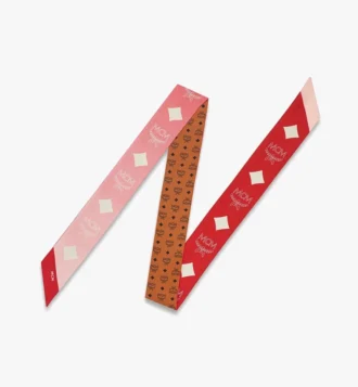 Petit foulard réversible en soie biologique à imprimé monogramme