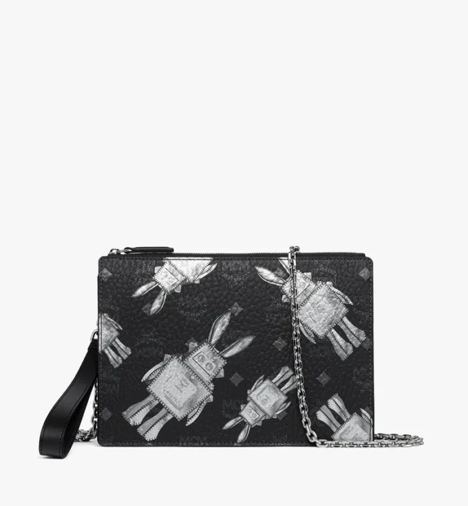Pochette à main avec bandoulière en chaîne en Visetos Rabot Pochette à main avec bandoulière en chaîne en Visetos Rabot