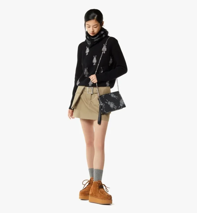Pochette à main avec bandoulière en chaîne en Visetos Rabot Pochette à main avec bandoulière en chaîne en Visetos Rabot