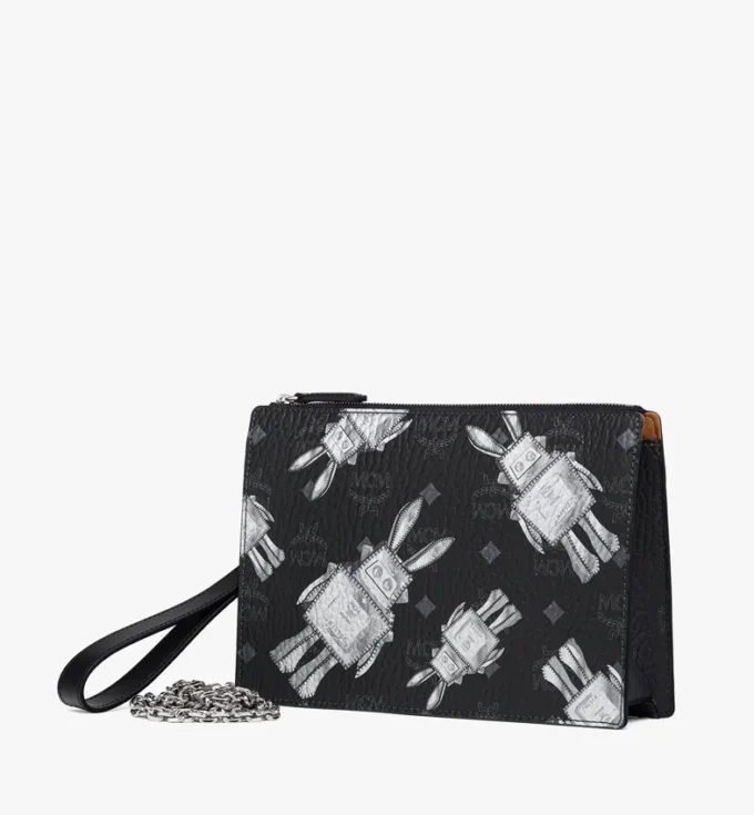 Pochette à main avec bandoulière en chaîne en Visetos Rabot Pochette à main avec bandoulière en chaîne en Visetos Rabot