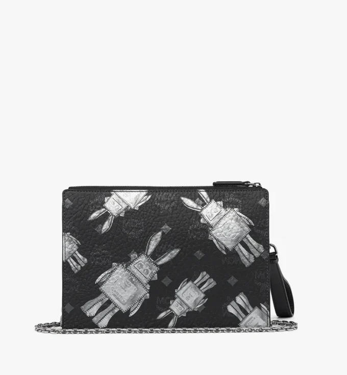 Pochette à main avec bandoulière en chaîne en Visetos Rabot Pochette à main avec bandoulière en chaîne en Visetos Rabot
