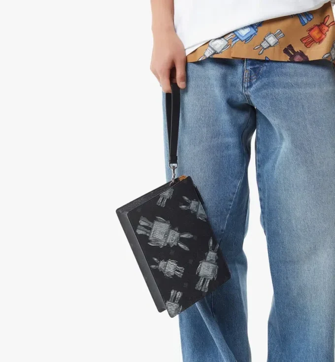 Pochette à main avec bandoulière en chaîne en Visetos Rabot Pochette à main avec bandoulière en chaîne en Visetos Rabot