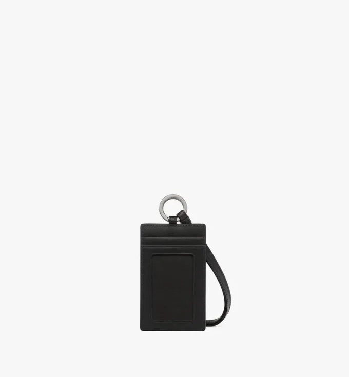 Porte-carte d&rsquo;identité à cordon en cuir Monogram gaufré
