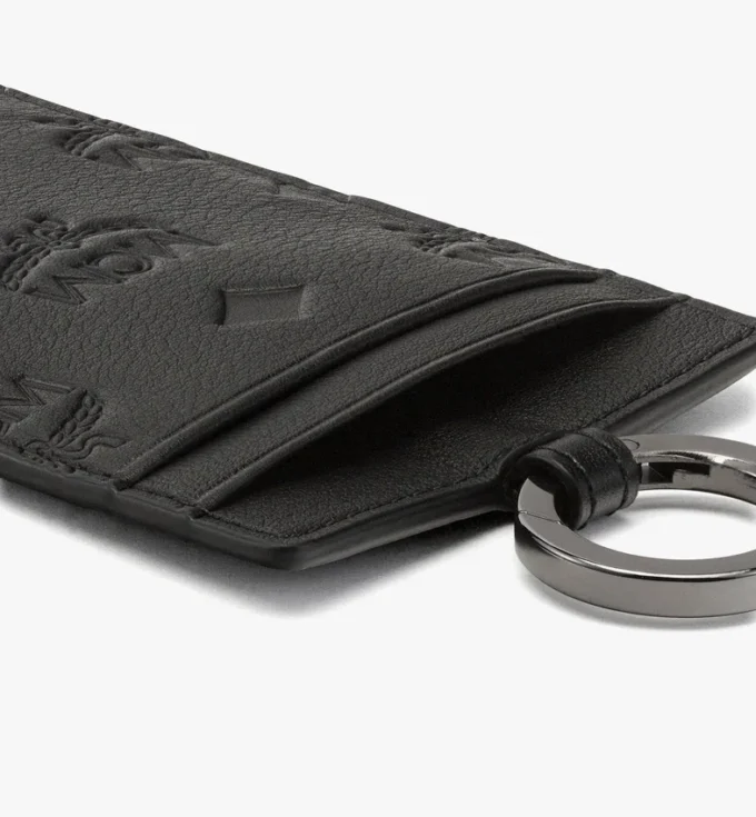 Porte-carte d&rsquo;identité à cordon en cuir Monogram gaufré