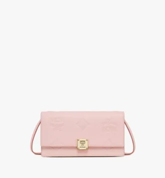 Portefeuille Aren à chaîne en cuir Monogram gaufré