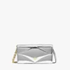 Portefeuille à chaîne en cuir miroir métallisé Portefeuille à chaîne en cuir miroir métallisé