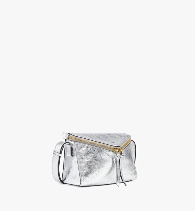 Sac à bandoulière Diamant 3D en cuir de veau métallisé Sac à bandoulière Diamant 3D en cuir de veau métallisé