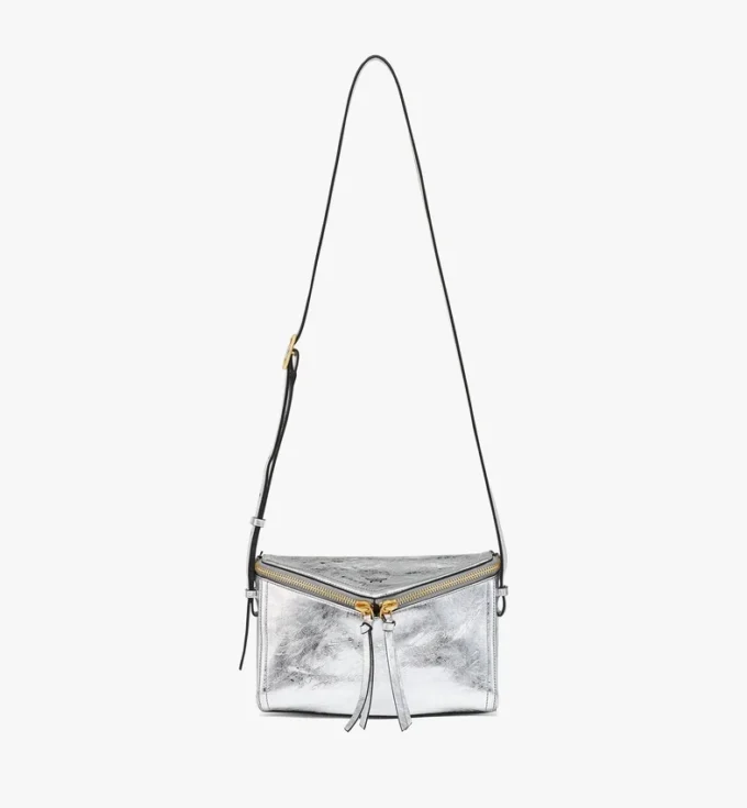 Sac à bandoulière Diamant 3D en cuir de veau métallisé Sac à bandoulière Diamant 3D en cuir de veau métallisé