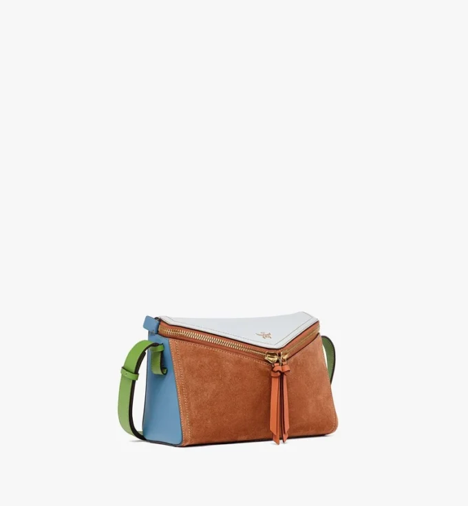 Sac à bandoulière Diamant 3D en daim et cuir de veau Sac à bandoulière Diamant 3D en daim et cuir de veau