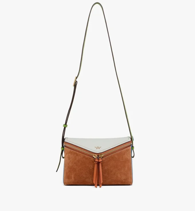 Sac à bandoulière Diamant 3D en daim et cuir de veau Sac à bandoulière Diamant 3D en daim et cuir de veau