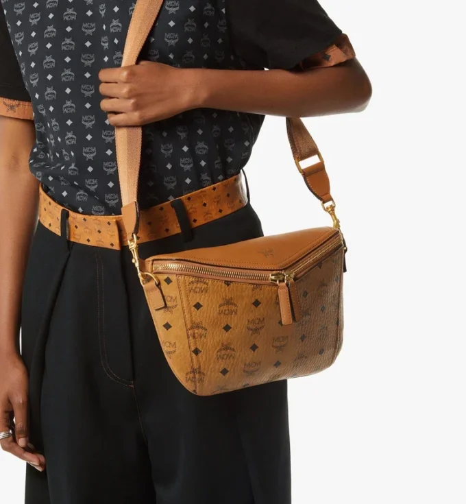 Sac à bandoulière Diamant 3D en mélange de cuir Visetos