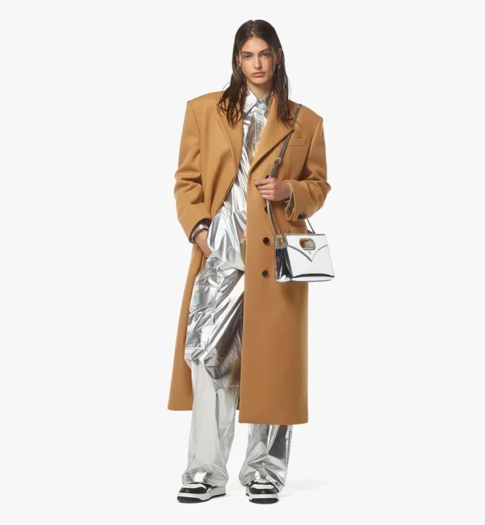 Sac Diamond en cuir miroir métallisé
