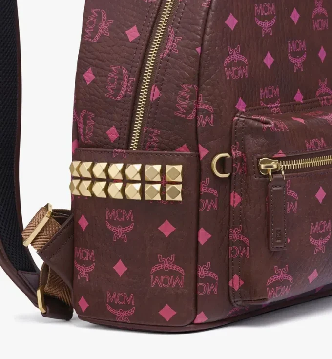 Sac à dos Stark à clous latéraux en Visetos