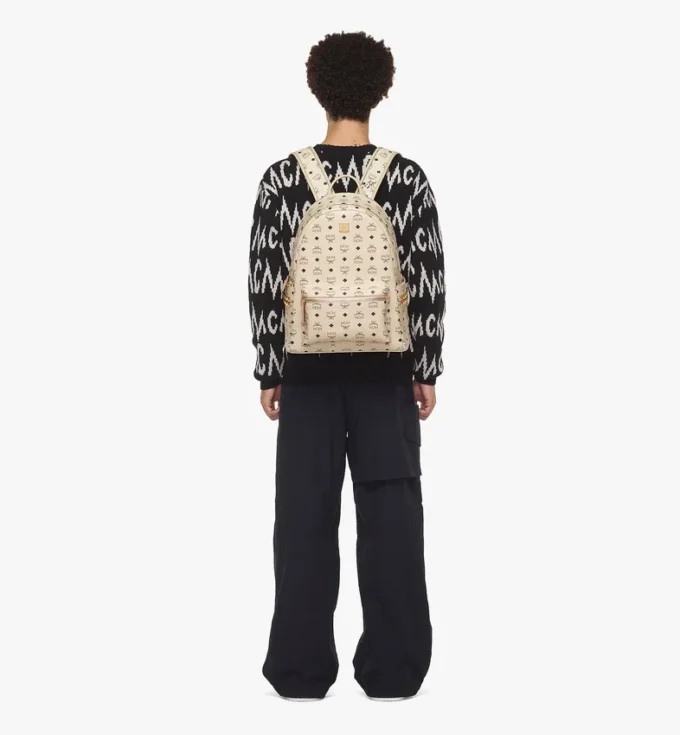 Sac à dos Stark à clous latéraux en Visetos