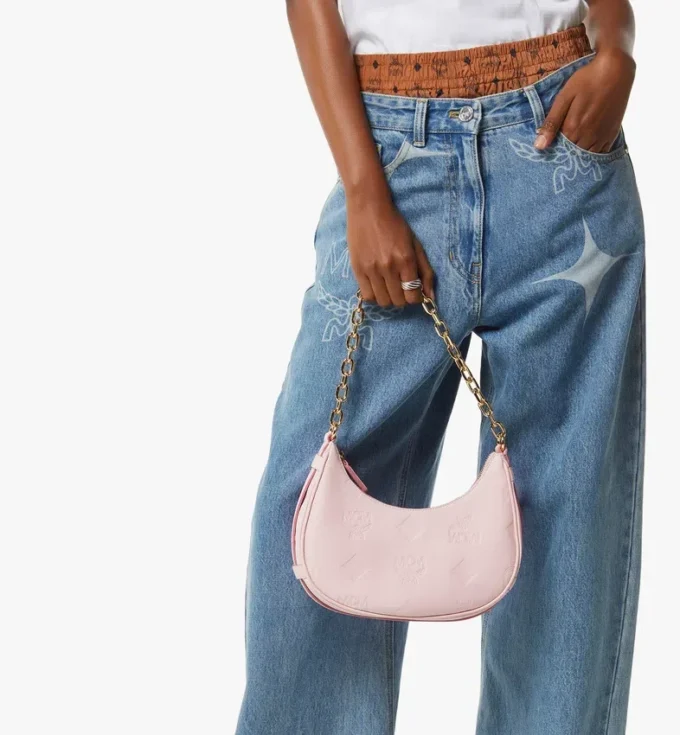 Sac hobo Aren Crescent en cuir Maxi Monogram