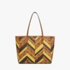 Sac Toni Shopper à fermeture éclair sur le dessus, clouté, en toile Visetos Mega Herringbone