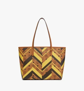 Sac Toni Shopper à fermeture éclair sur le dessus, clouté, en toile Visetos Mega Herringbone
