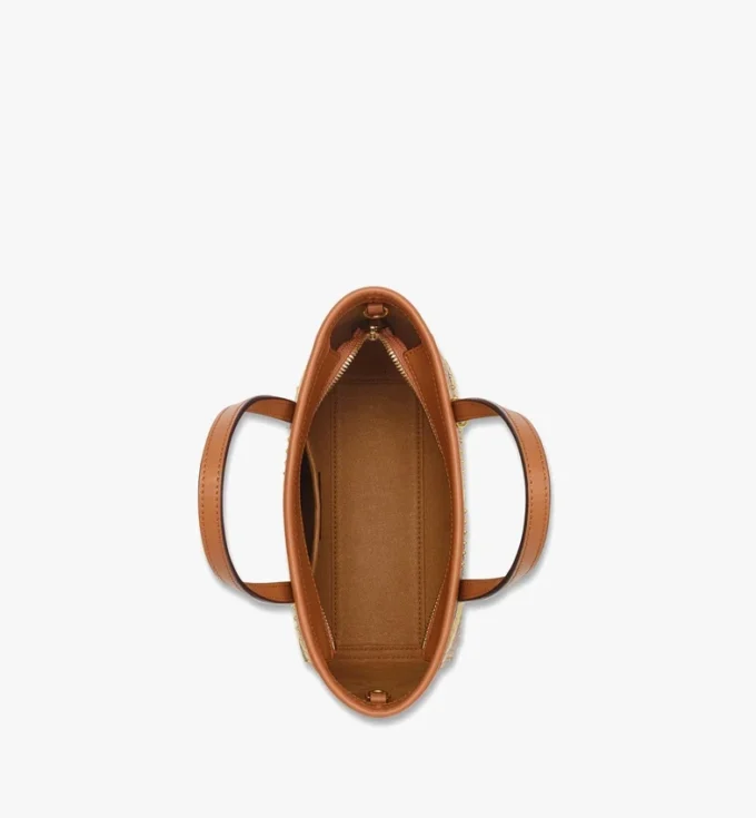 Sac Toni Shopper à fermeture éclair sur le dessus, clouté, en toile Visetos Mega Herringbone
