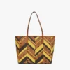 Sac Toni Shopper à fermeture éclair sur le dessus, clouté, en toile Visetos Mega Herringbone