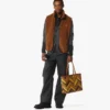 Sac Toni Shopper à fermeture éclair sur le dessus, clouté, en toile Visetos Mega Herringbone