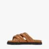 Sandales croisées à imprimé Monogram en cuir d&rsquo;agneau